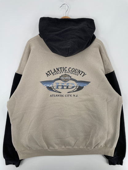 2005 HARLEY DAVIDSON ATLANTIC COUNTY Made in USA Size XXXL Vintage Hoodie Sweat-Shirt / E3023S