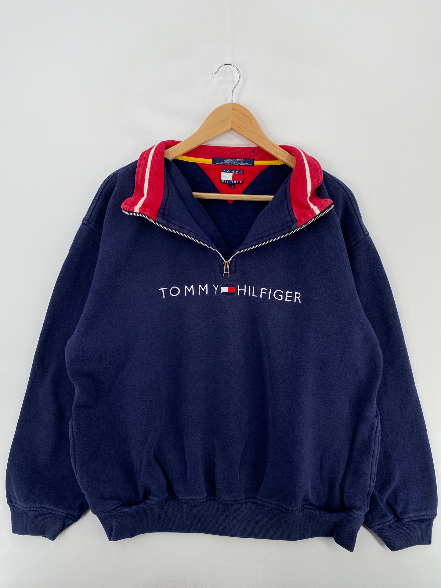 90’s TOMMY HILFIGER Size XL Vintage Half Zip Sweat-Shirt/ A4298