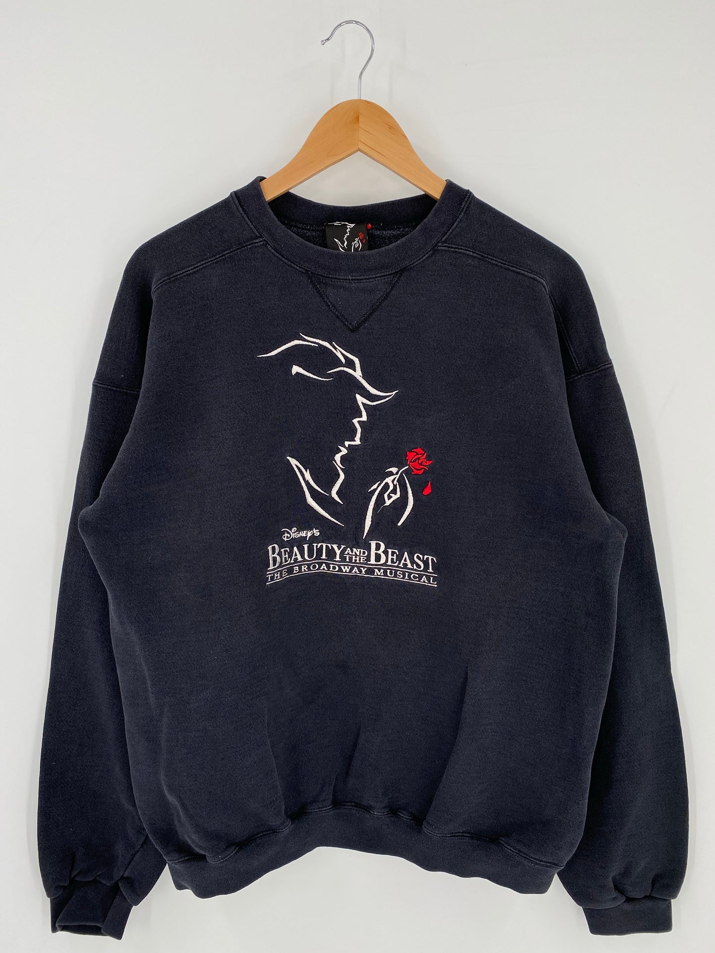 90's DISNEY BEAUTY AND BEAST Made in USA Size L Vintage Sweat-shirt / K7033