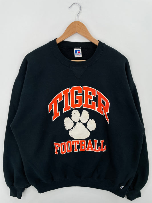 90's RUSSELL x TIGER Made in USA Size XL Vintage College Sweat-Shirt / A6495