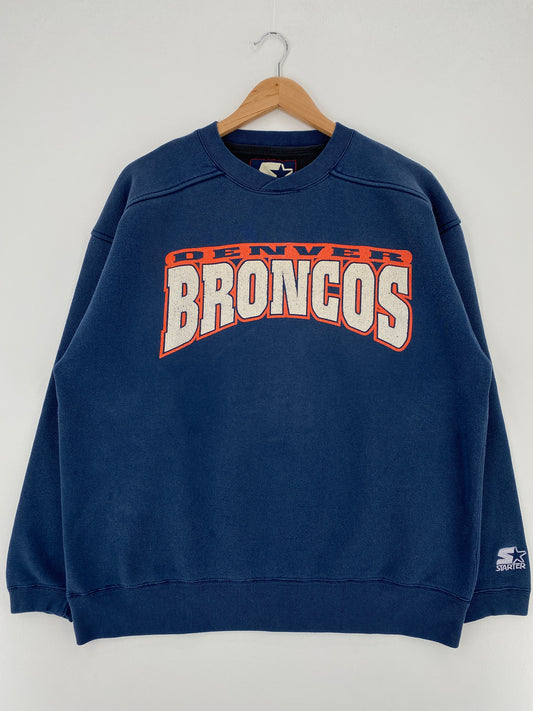 90's STARTER x DENVER BRONCOS Size L Vintage NFL Sweat-Shirt / A3410