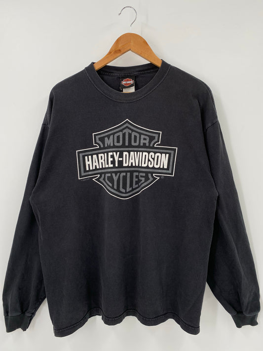 2005 HARLEY DAVIDSON Made in USA Size XL Vintage Long Sleeve T-Shirt / K4702