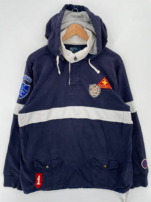90's POLO RALPH LAUREN Size XL Hoodie Rugby Sweat-Shirt / A7412
