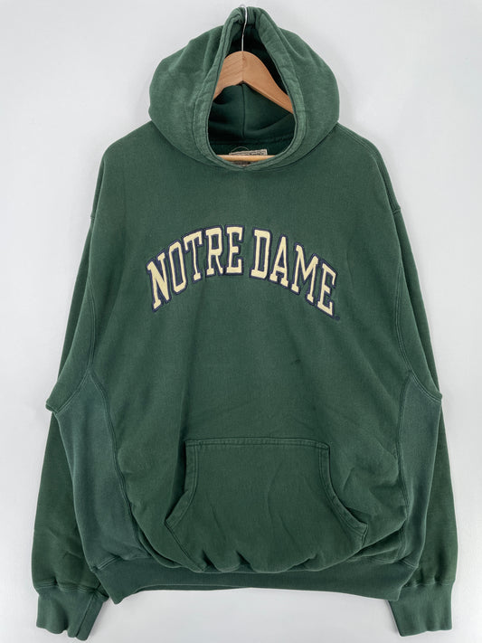 Vintage NOTRE DAME Size XL Vintage College Hoodie Sweat-shirt / E1510S