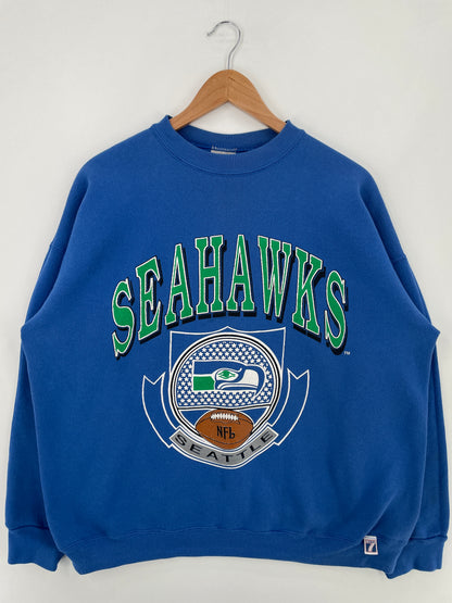 90's SEATTLE SEAHAWKS Size XL Vintage NFL Sweat-shirt / E883
