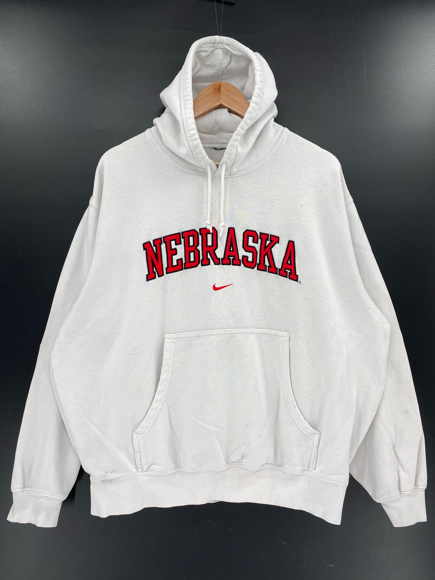 00' NIKE UNIVERSITY OF KANSAS (No tag) Approx. Size XL Vintage Hoodie Sweat-Shirt / K5751
