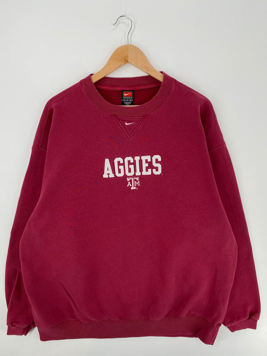 00' NIKE TEXAS T&M AGGIES Size XL Vintage College Sweat-Shirts/ A813