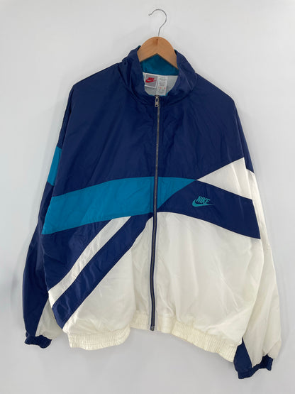 90’s NIKE SILVER TAG Size XXL Vintage Zip-up Nylon Jacket / K5343