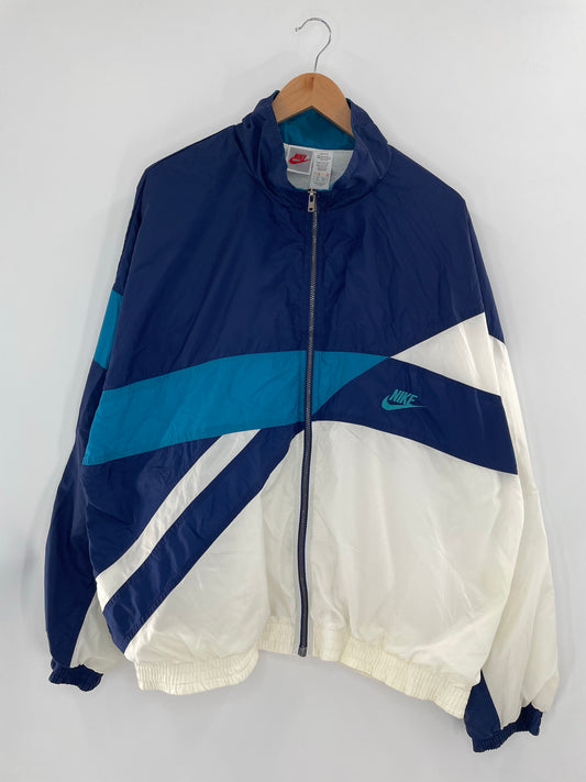 90’s NIKE SILVER TAG Size XXL Vintage Zip-up Nylon Jacket / K5343