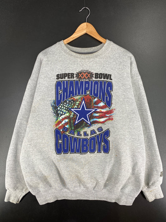 1996 STARTER x DALLAS COWBOYS SUPER BOWL CHAMPIONS Made in USA Size XXL Vintage NFL Sweat-Shirt / A6133