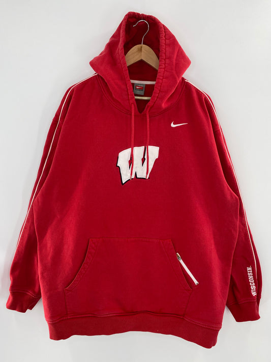 00' NIKE UNIVERSITY OF WISCONSIN Size XXL Vintage Hoodie Sweat shirt / K5184