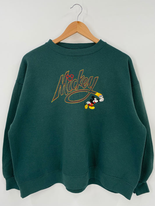 90’s DISNEY MICKEY Made in USA Size L-XL Vintage Sweat-shirt / K4135
