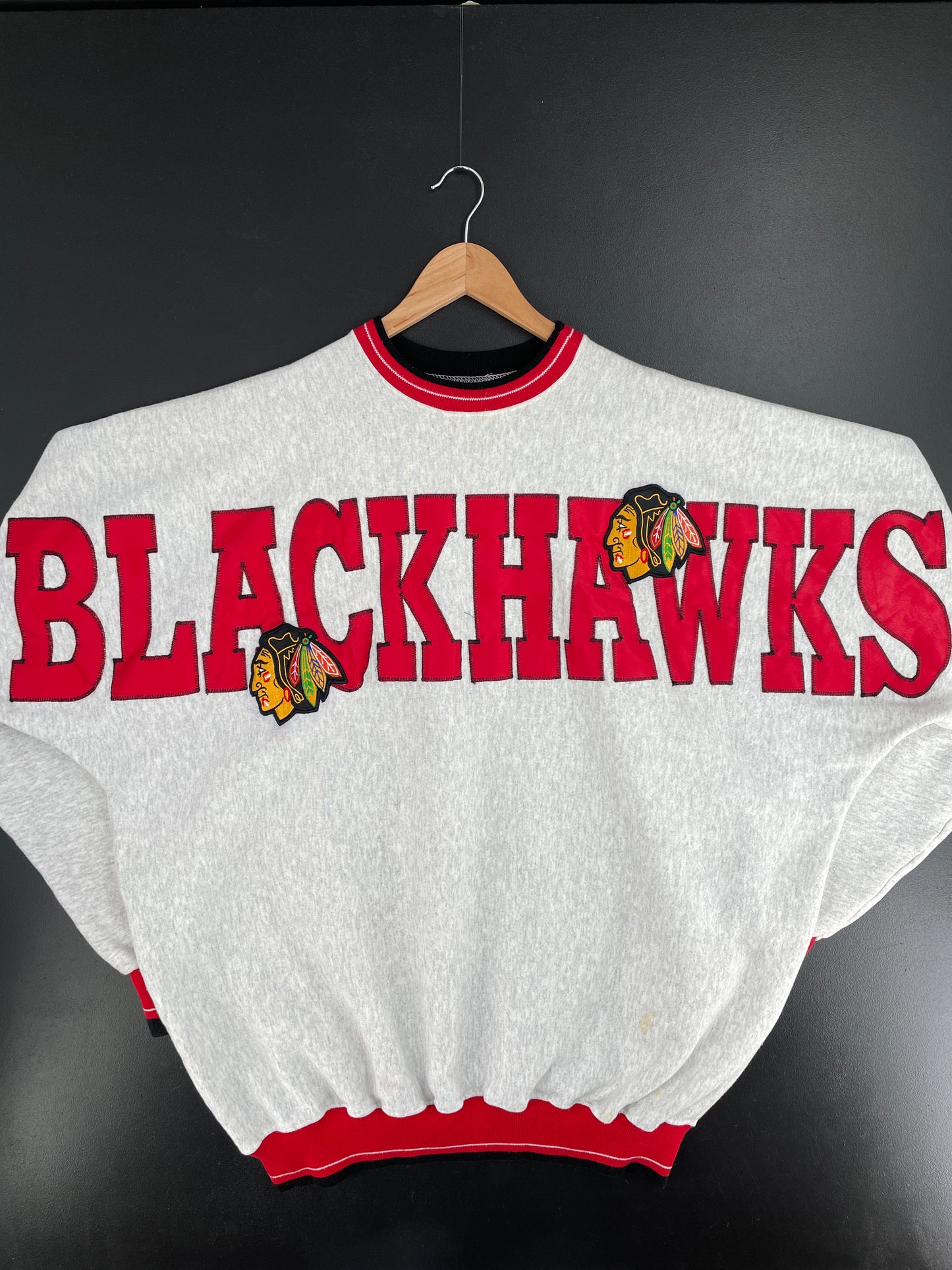 90's CHICAGO BLACKHAWKS Made in USA Size XXL Vintage NHL Sweat-Shirt / A9767