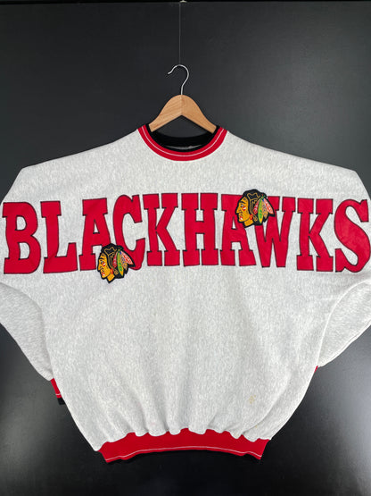 90's CHICAGO BLACKHAWKS Made in USA Size XXL Vintage NHL Sweat-Shirt / A9767