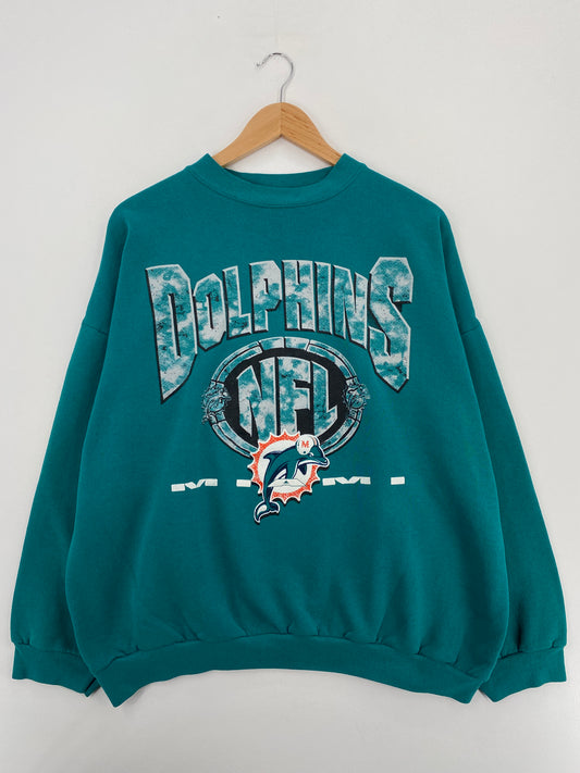 90's MIAMI DOLPHINS Size XXL Vintage NFL Sweat - Shirt/ A5889