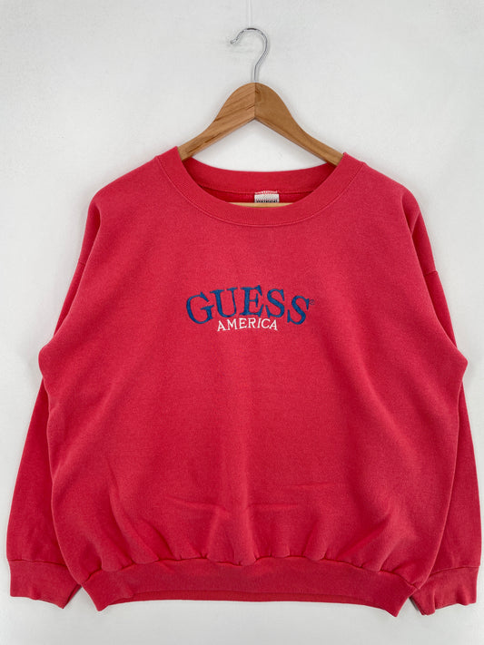 90's GUESS Made in USA Size Approx.XL Vintage Sweat-shirt / E868