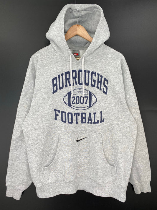 00' NIKE BURROUGHS Size L Vintage College Hoodie Sweat-shirt / K9620