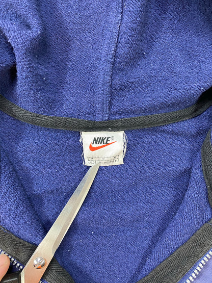90’s NIKE Size M Damaged Vintage Half-zip Hoodie Sweat-shirt  / 6004