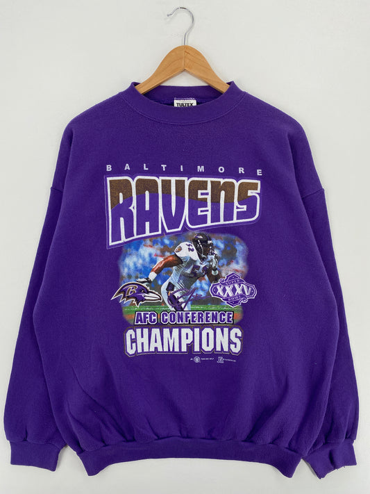 2001 BALTIMORE RAVENS Size XL Vintage NFL Sweat-Shirt / A5009