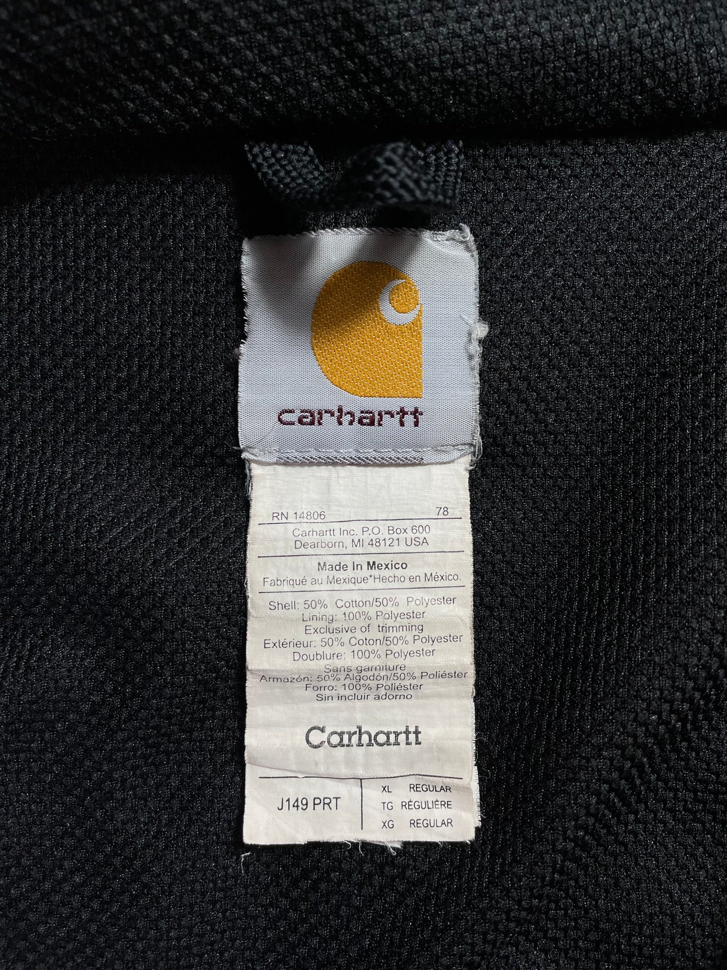 Vintage CARHARTT Size XL Zip-up Hoodie Sweat-Shirt / K8410