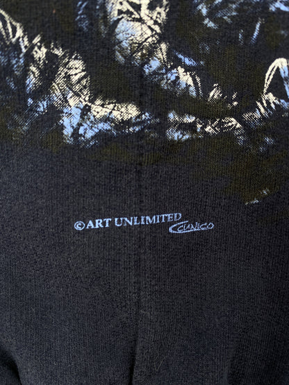 90's WOLVES Made in USA Size L Vintage Half Button Down Sweat-Shirt / A9629