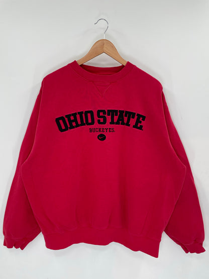 00' NIKE OHIO STATE BUCKEYES Size L Vintage College Sweat-shirt / K8689