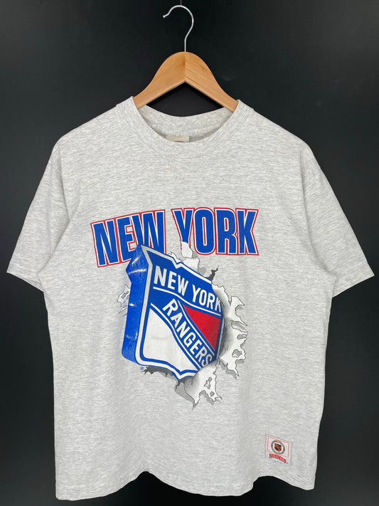 90’s NEW YORK RANGERS Made in USA Size XL Vintage NHL T-shirt / K9156