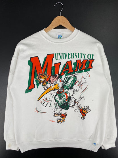 90's MIAMI Made in USA Size M Vintage College Sweat-Shirt / A4549