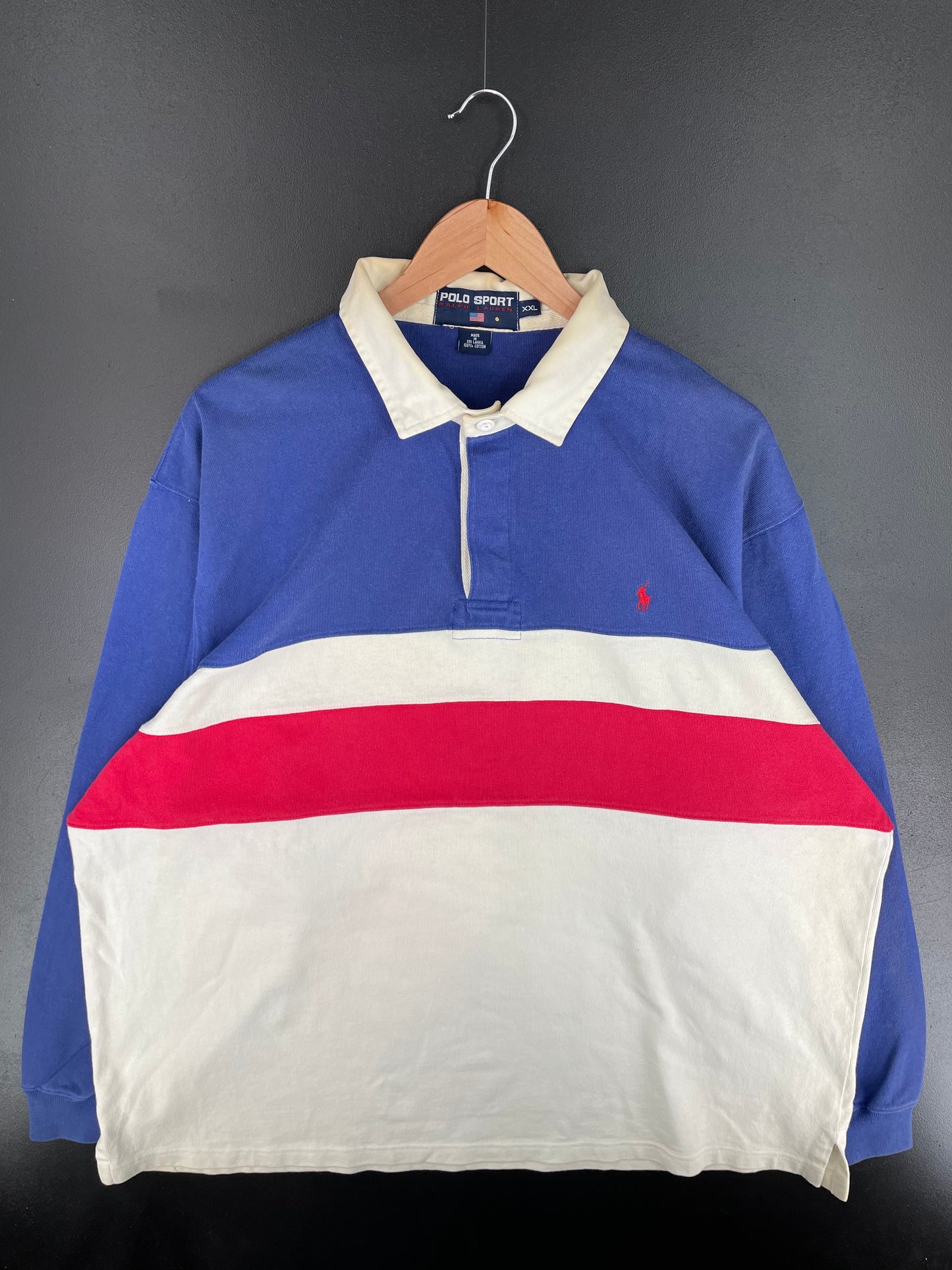 90's POLO SPORTS RALPH LAUREN Size XXL Vintage Rugby-Shirt / A375