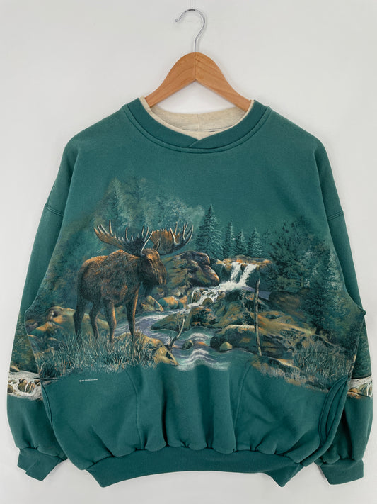 90’s MOOSE Size XL Vintage Animal Sweat-Shirt / E224