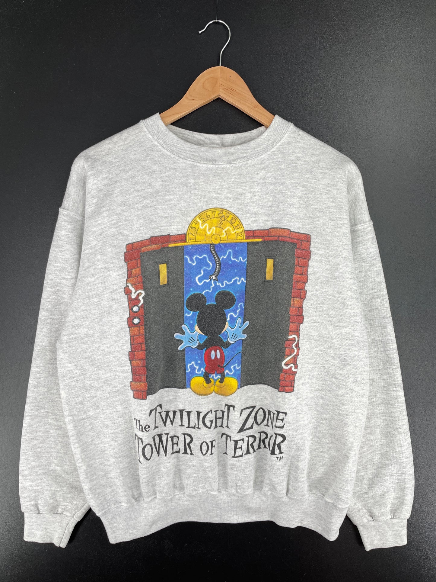 90's DISNEY x THE TWILIGHT ZONE TOWER OF TERROR Made in USA Size M Vintage Sweat-Shirt / A6148