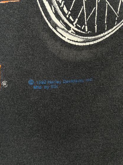 1992 HARLEY DAVIDSON Made in USA Size L Vintage T-Shirt / A8598