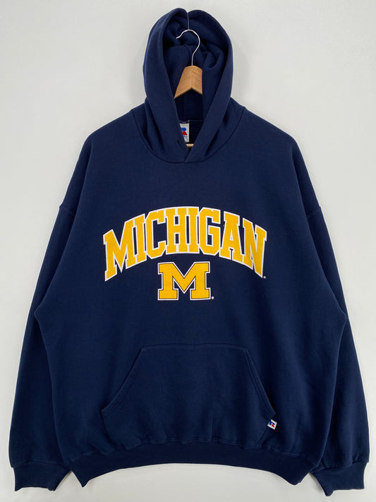Vintage RUSSELL x MICHIGAN Size XXL Vintage College Hoodie Sweat-Shirt / A6282