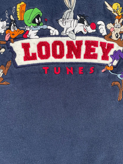 1998 LOONEY TUNES Size L Vintage Half Zip-up Sweat-Shirt / A1830