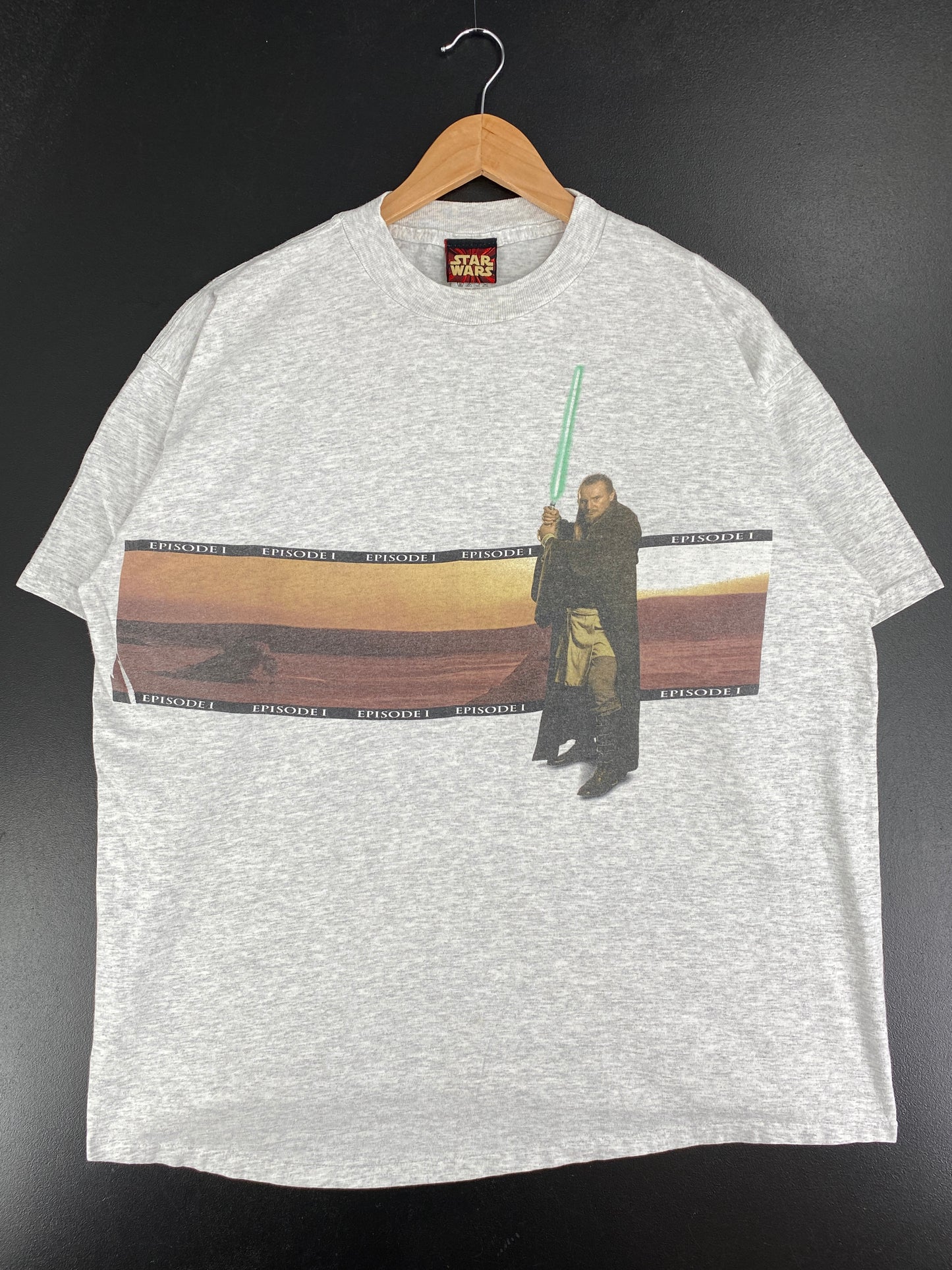 90’s DISNEY STAR WARS QUI-GON JINN Made in USA Size XL Vintage T-Shirt / A5095