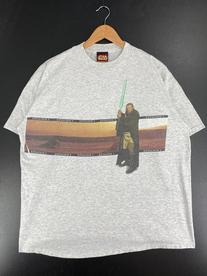 90’s DISNEY STAR WARS QUI-GON JINN Made in USA Size XL Vintage T-Shirt / A5095