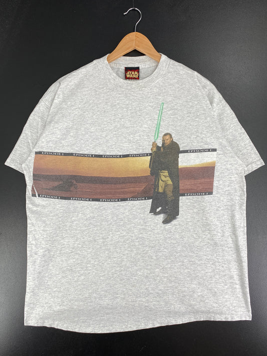 90’s DISNEY STAR WARS QUI-GON JINN Made in USA Size XL Vintage T-Shirt / A5095