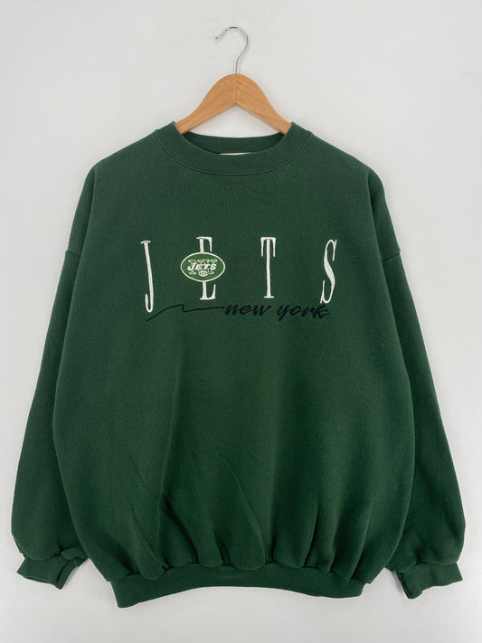 90's NEW YORK JETS Size XL Vintage NFL Sweat-Shirt / A5343