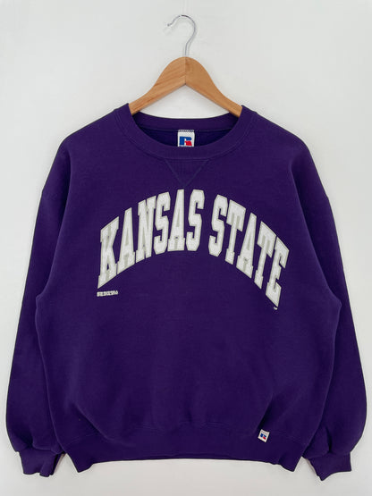 90's RUSSELL x KANSAS STATE Made in USA Size L College Sweat-Shirt / A7982