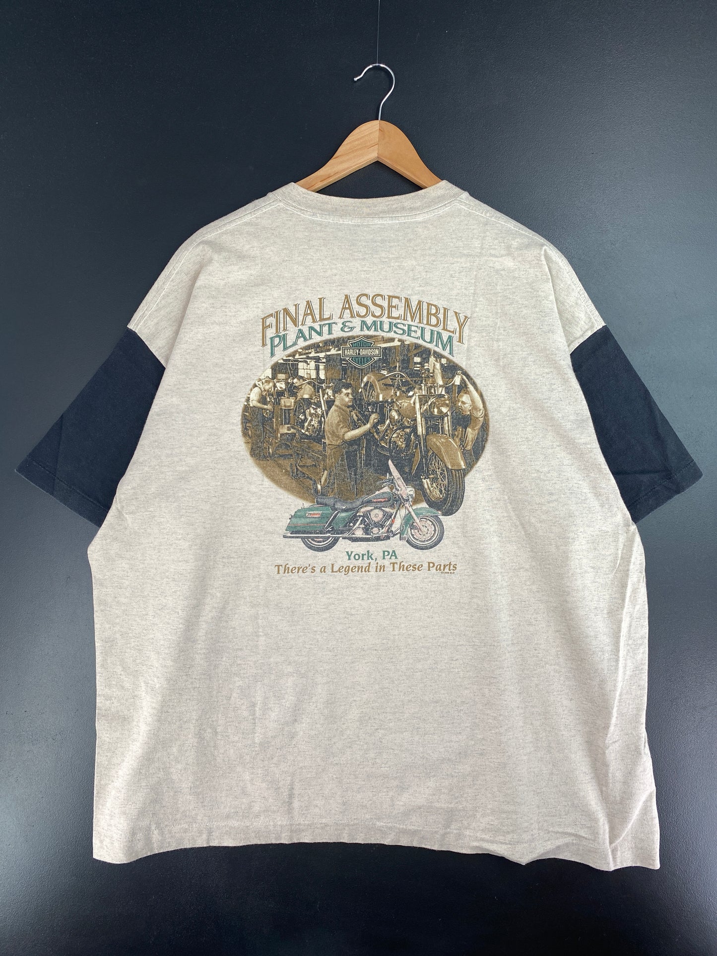 1996 HARLEY DAVIDSON x FINAL ASSEMBLY PLANT & MUSEUM Made in USA Size XXXL Vintage T-Shirt /  E524