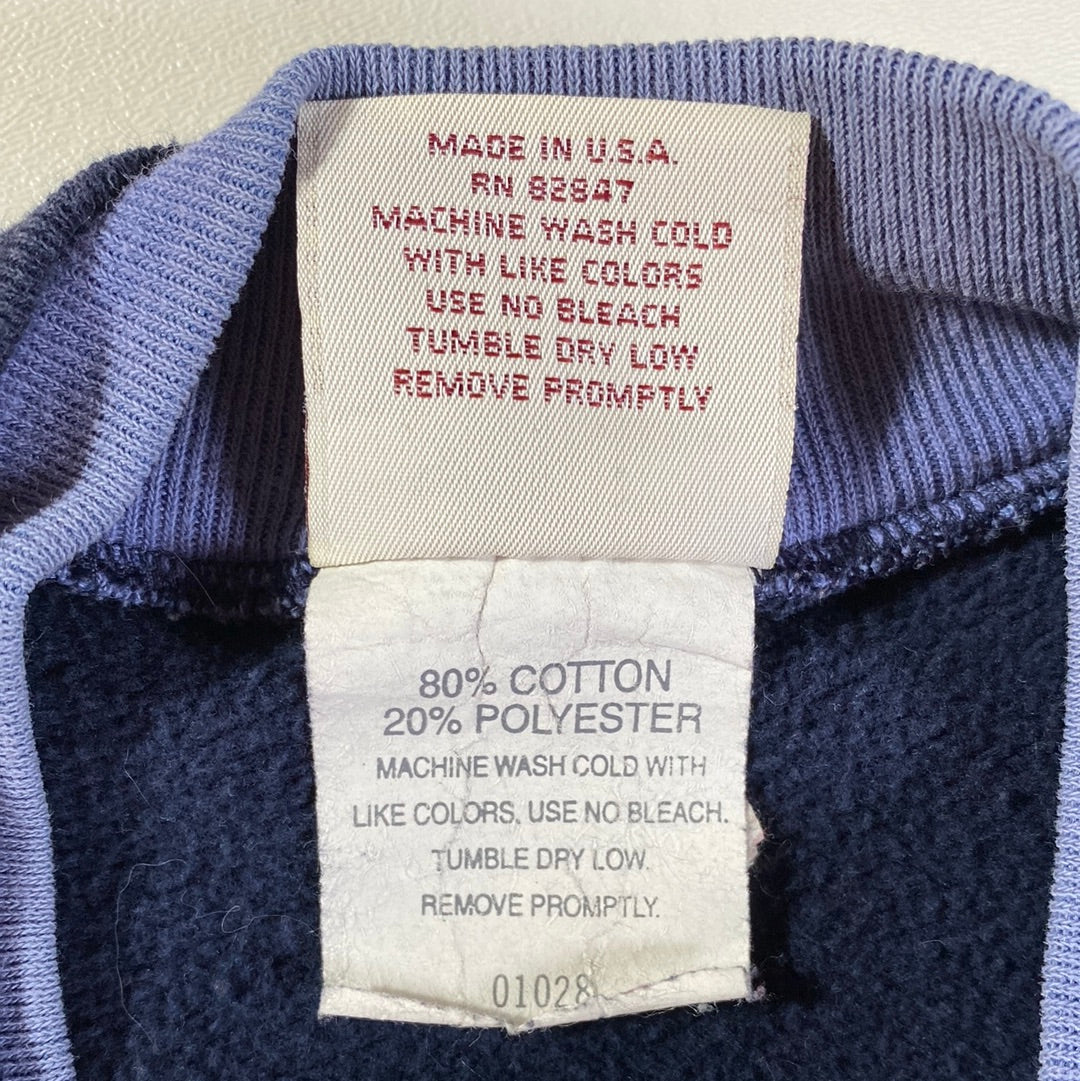 90's WOLVES Made in USA Size L Vintage Half Button Down Sweat-Shirt / A9629