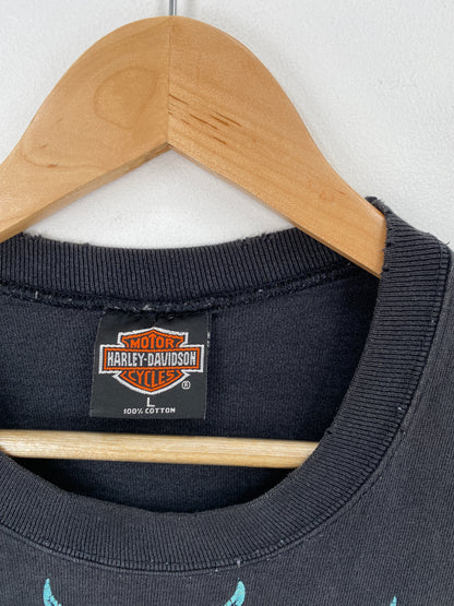 1996 HARLEY DAVIDSON Made in USA Size L Vintage Long Sleeve T-Shirts / A3976