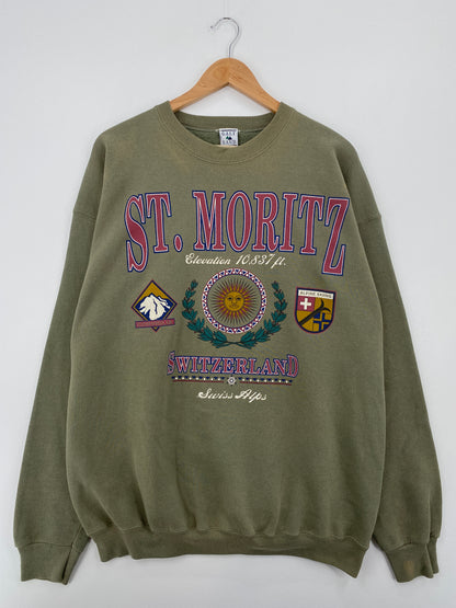 90's ST. MORITZ Made in USA Size XL Vintage Sweat-Shirt / A8311