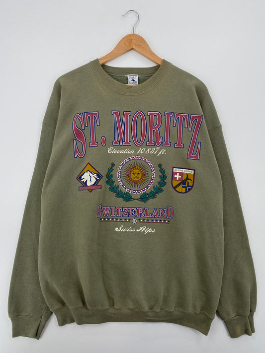 90's ST. MORITZ Made in USA Size XL Vintage Sweat-Shirt / A8311