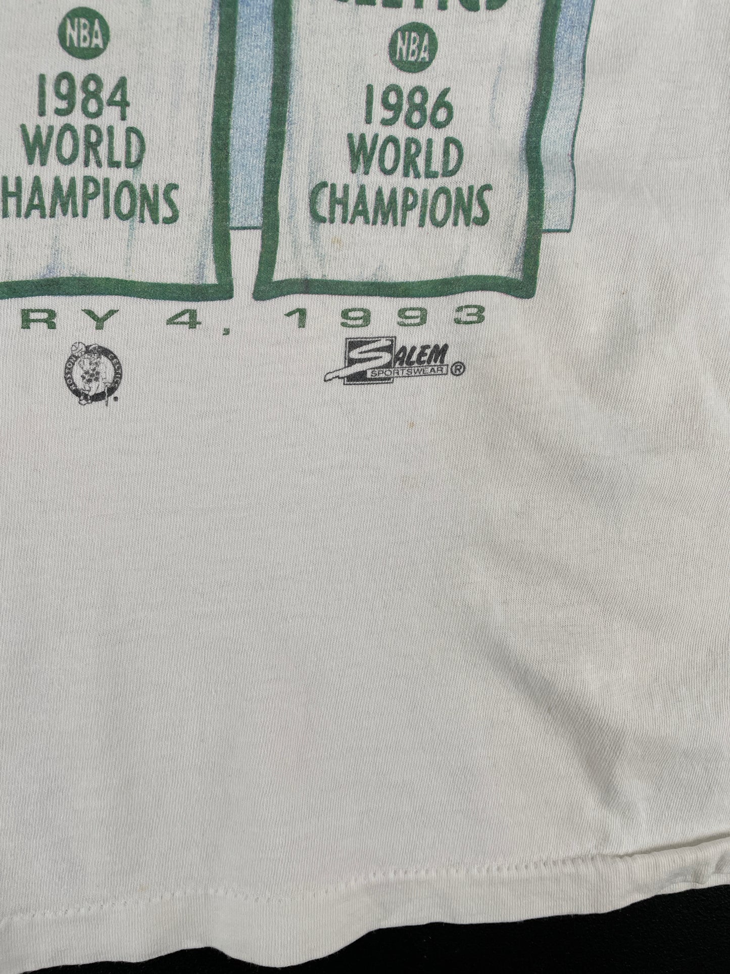 1993 SALEM x LARRY BIRD NIGHT BOSTON GARDEN Made in USA Size XL Vintage NBA T-shirt / E6618T