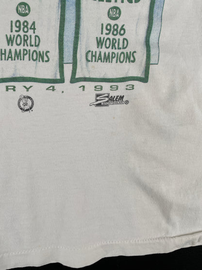 1993 SALEM x LARRY BIRD NIGHT BOSTON GARDEN Made in USA Size XL Vintage NBA T-shirt / E6618T