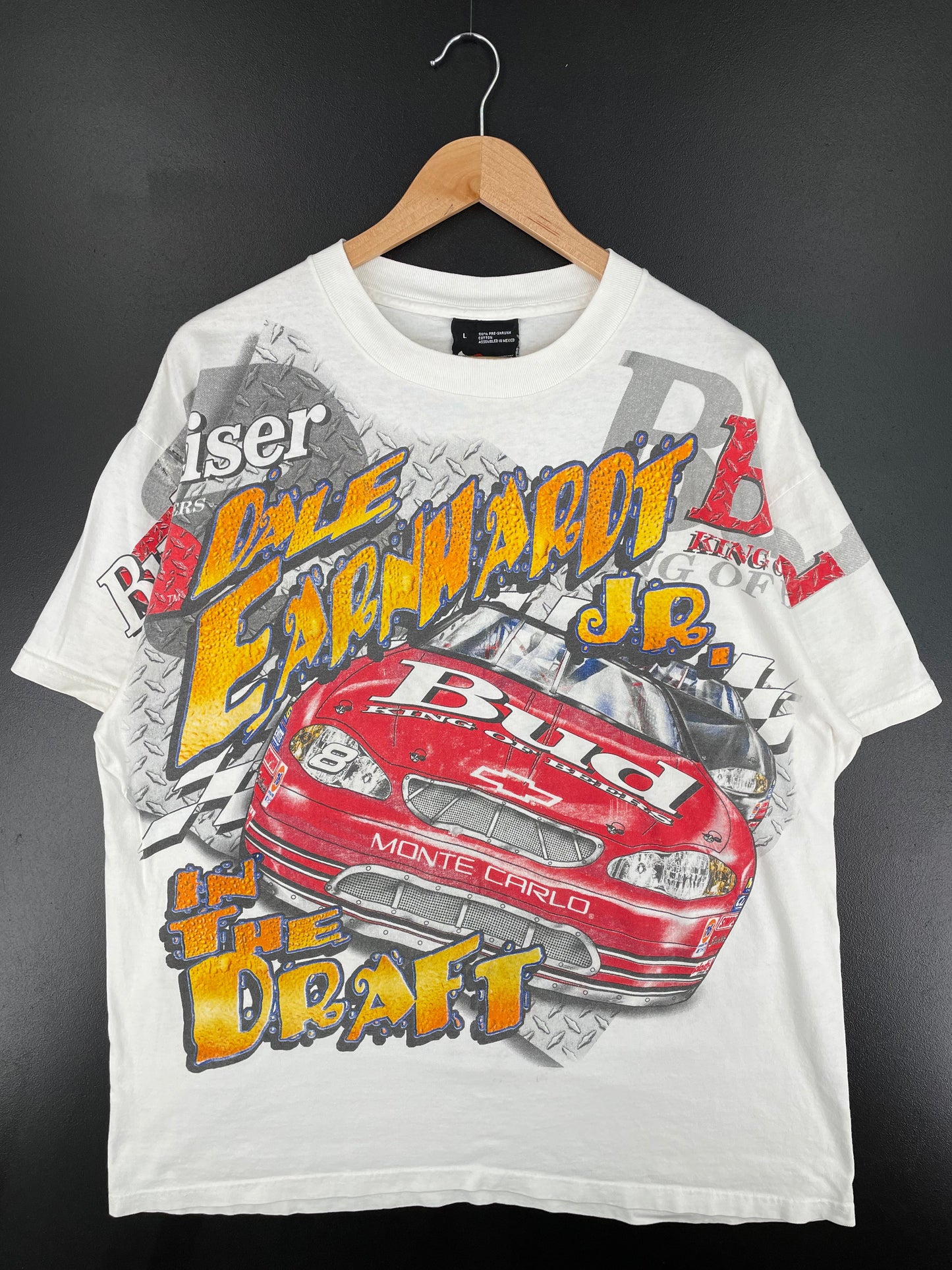 2000 DALE EARNHARDT JR. BUDWEISER Size L Vintage Racing T-Shirt / E3044T