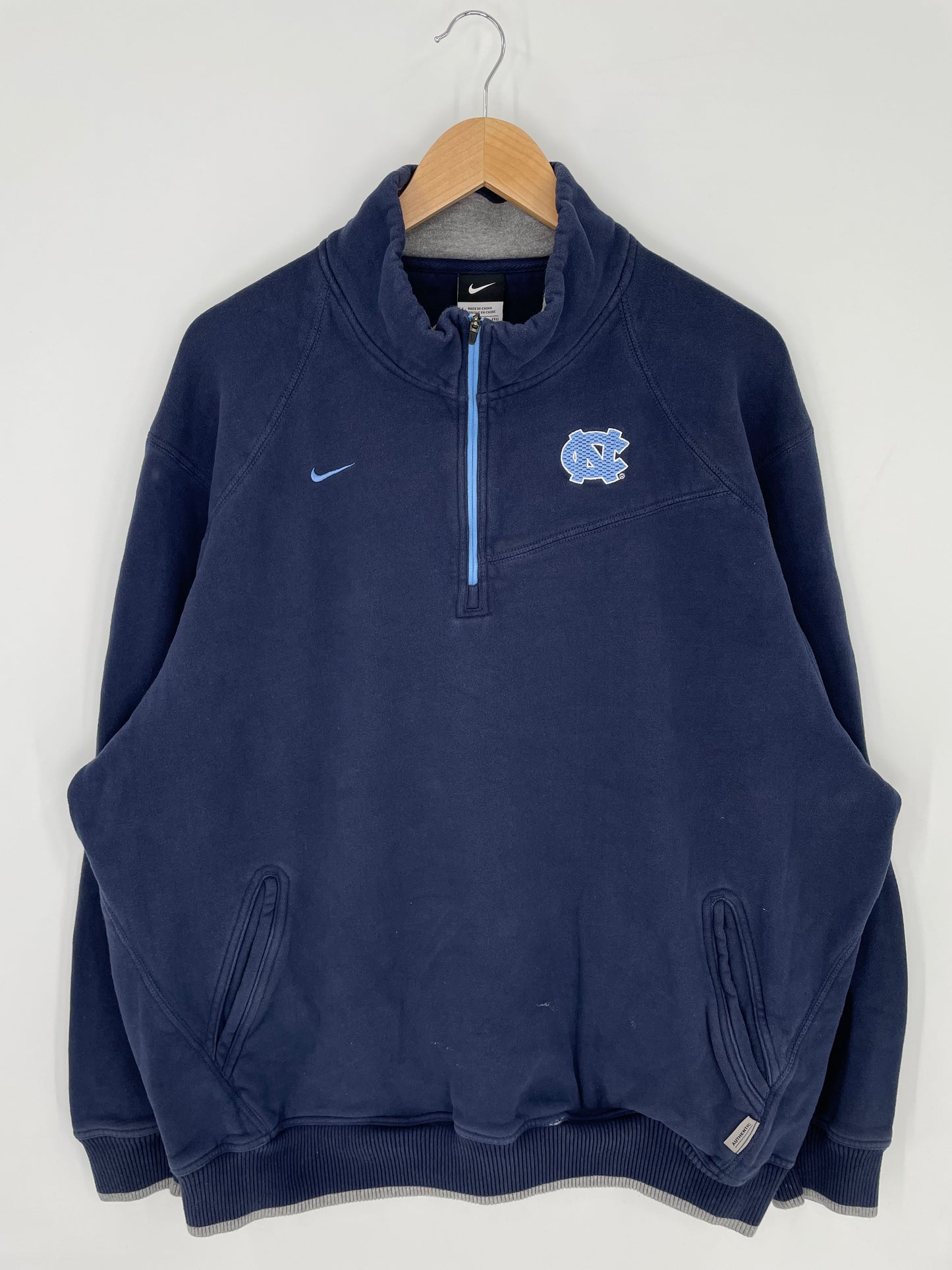 00' NIKE CAROLINA Size XXL Vintage College Half Zip-up Sweat-Shirts/ A35
