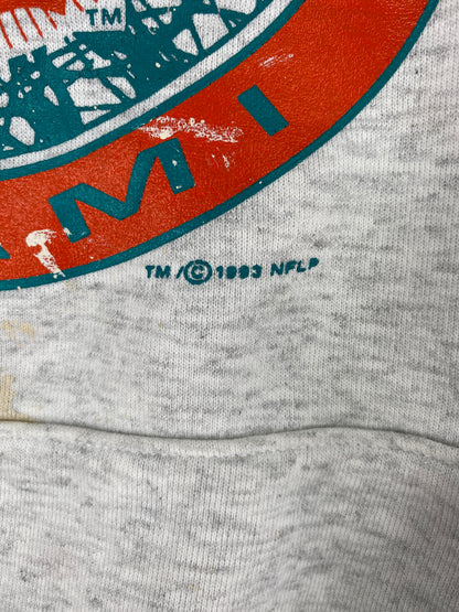 1993 MIAMI DOLPHINS Size XL Vintage NFL Hoodie Sweat-Shirt / A6081
