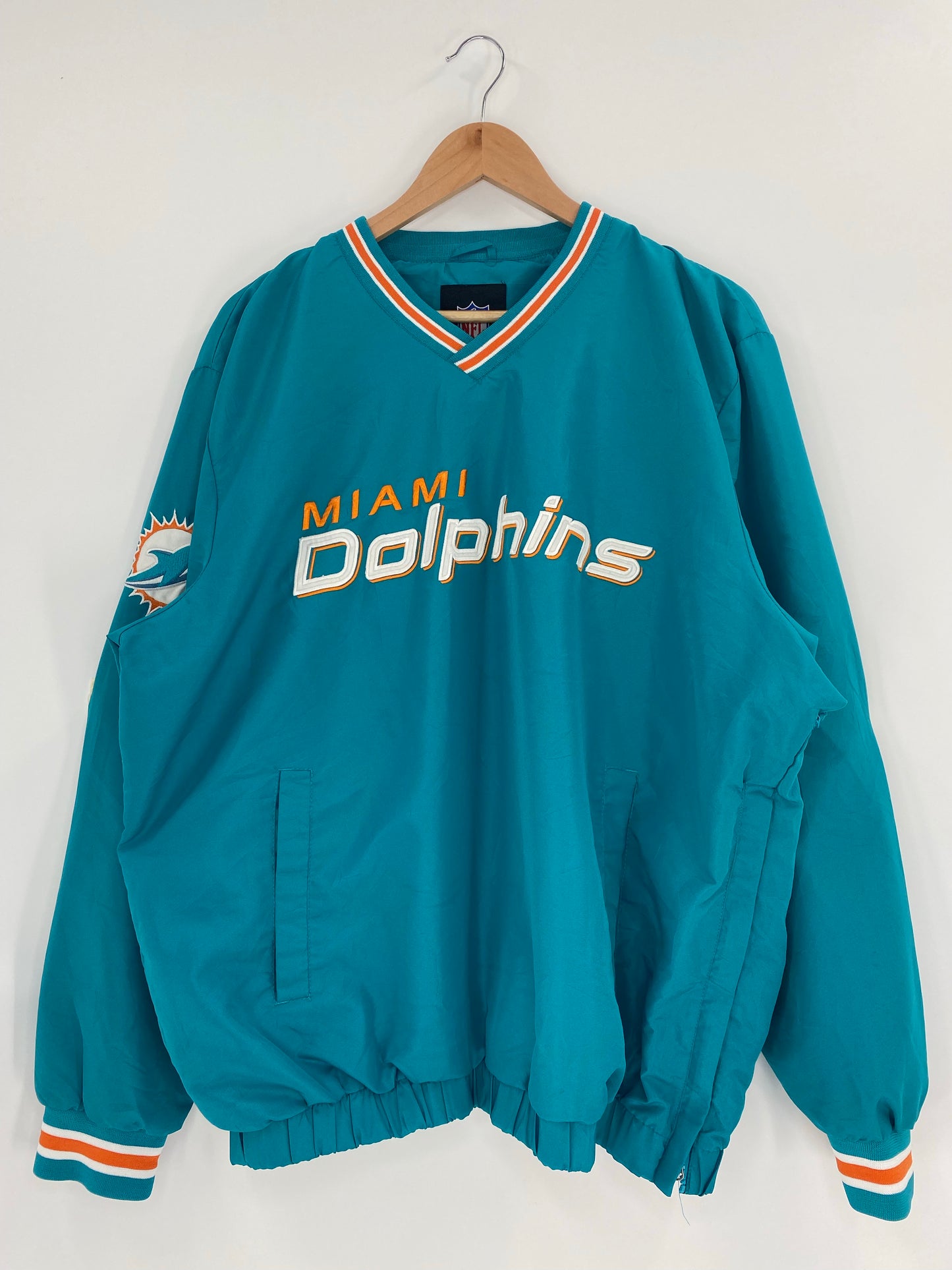 Vintage MIAMI DOLPHINS Size XL NFL Nylon Jacket  / K4721